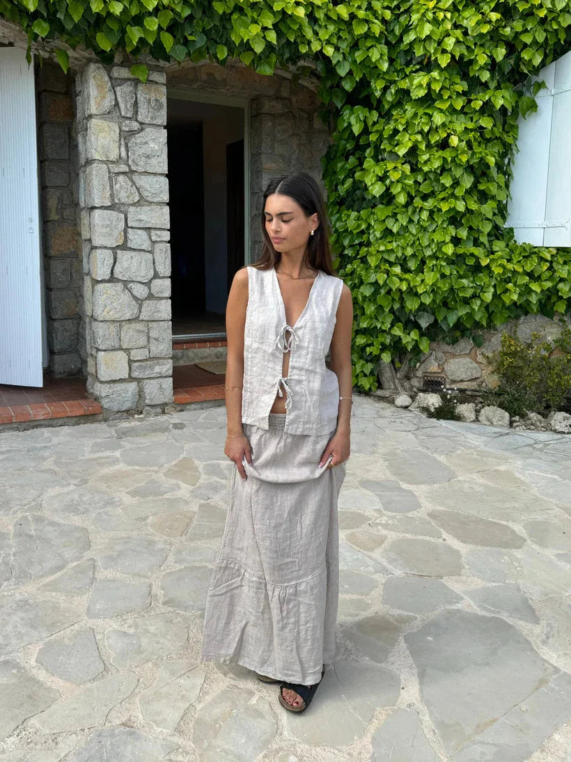 Nathalia linen skirt - beige