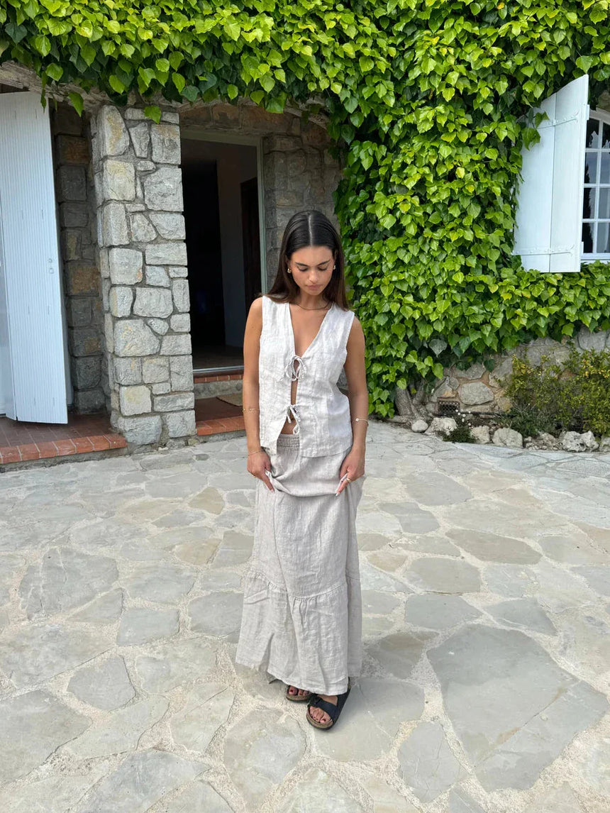 Nathalia linen skirt - beige