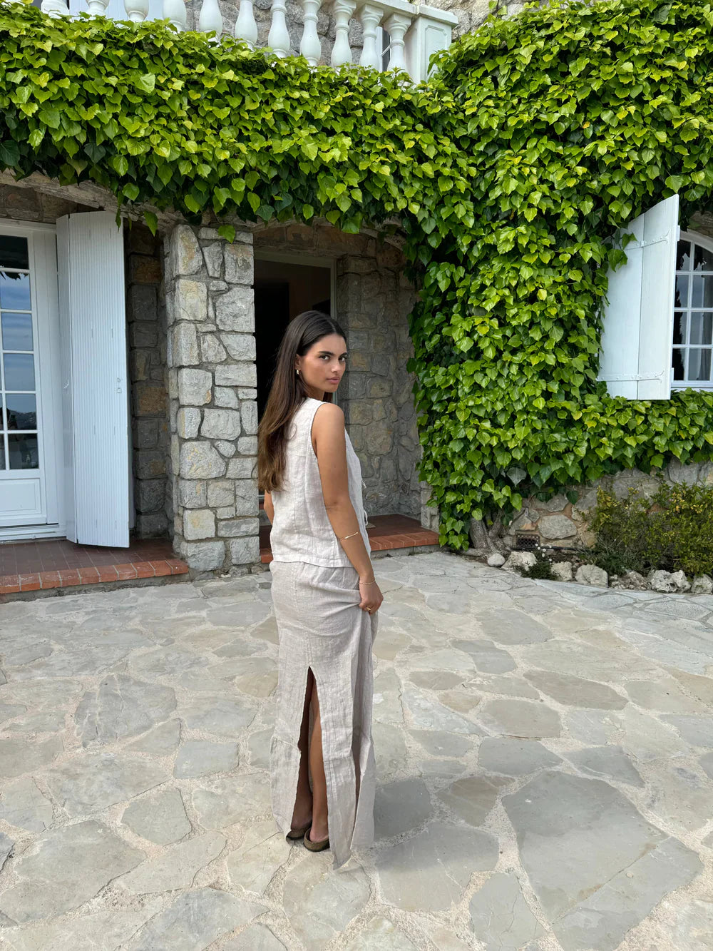 Nathalia linen skirt - beige