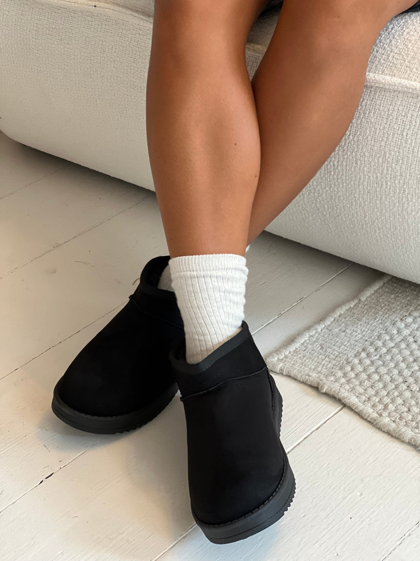 Malabo teddy boots short - Black