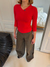 Tovina blouse with 3/4 sleeves - Red