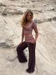 Cosimana pants with glitter waistband – Brown