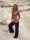 Cosimana pants with glitter waistband – Brown