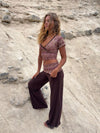 Cosimana pants with glitter waistband – Brown