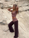 Cosimana pants with glitter waistband – Brown