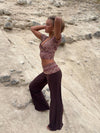 Cosimana pants with glitter waistband – Brown