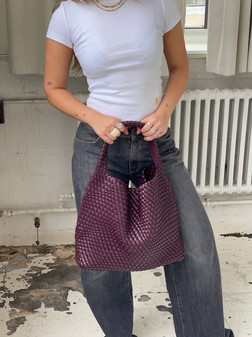 New York woven bag - Burgundy/purple