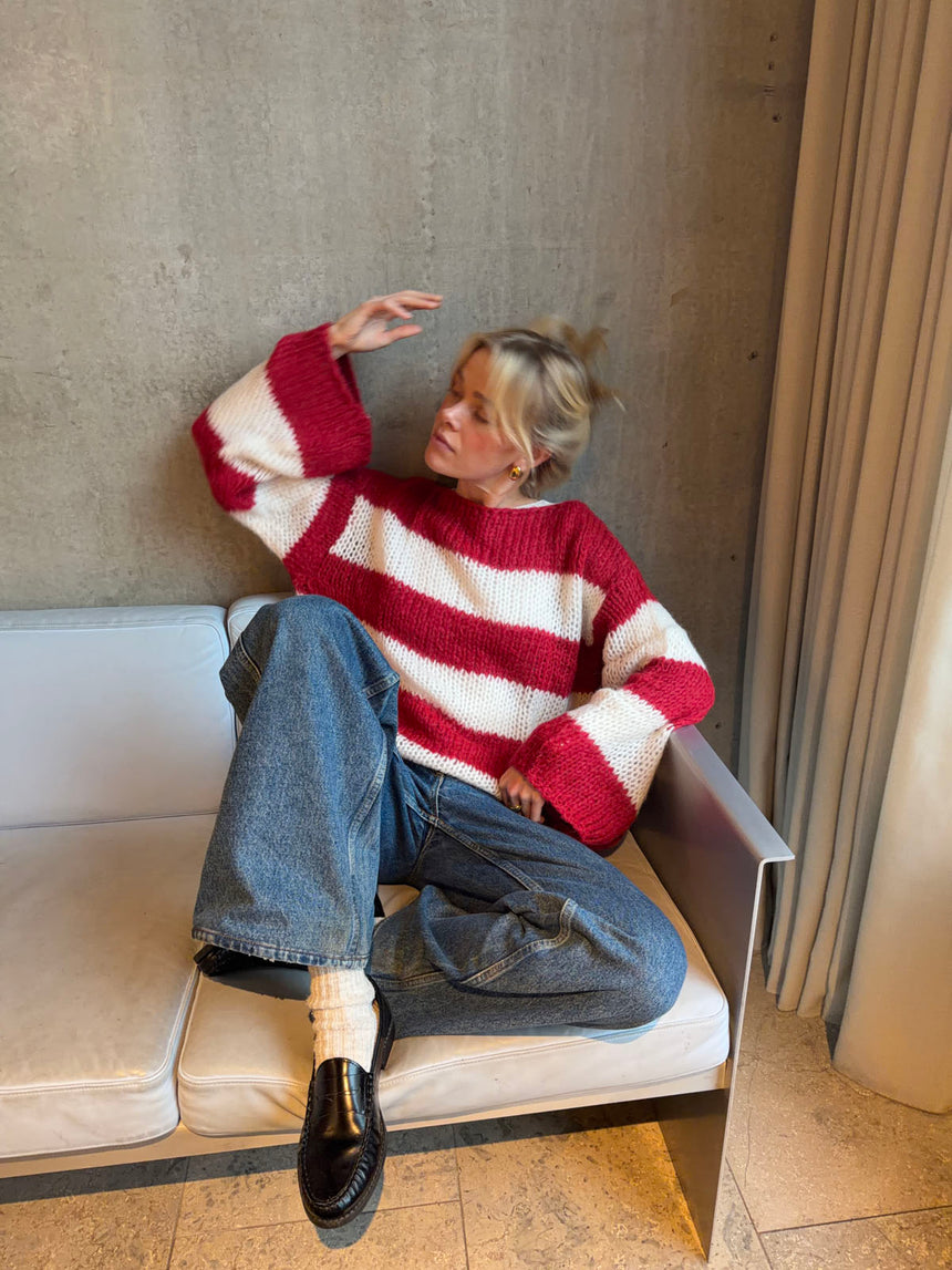 Manda striped knit - Red/white