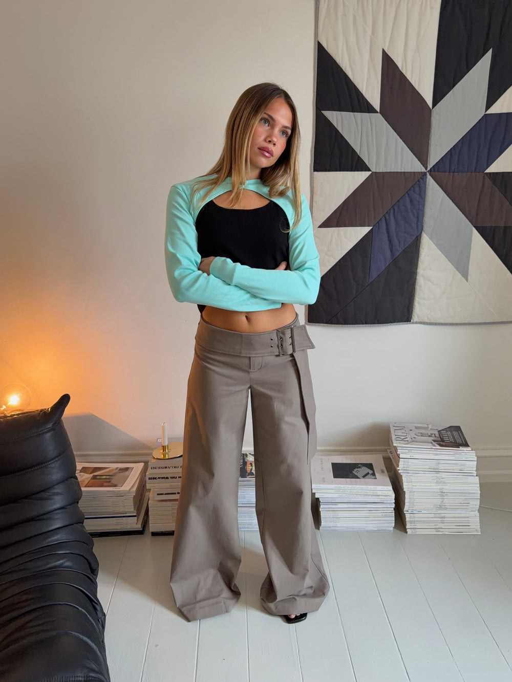 Tabea pants with belt - Taupe