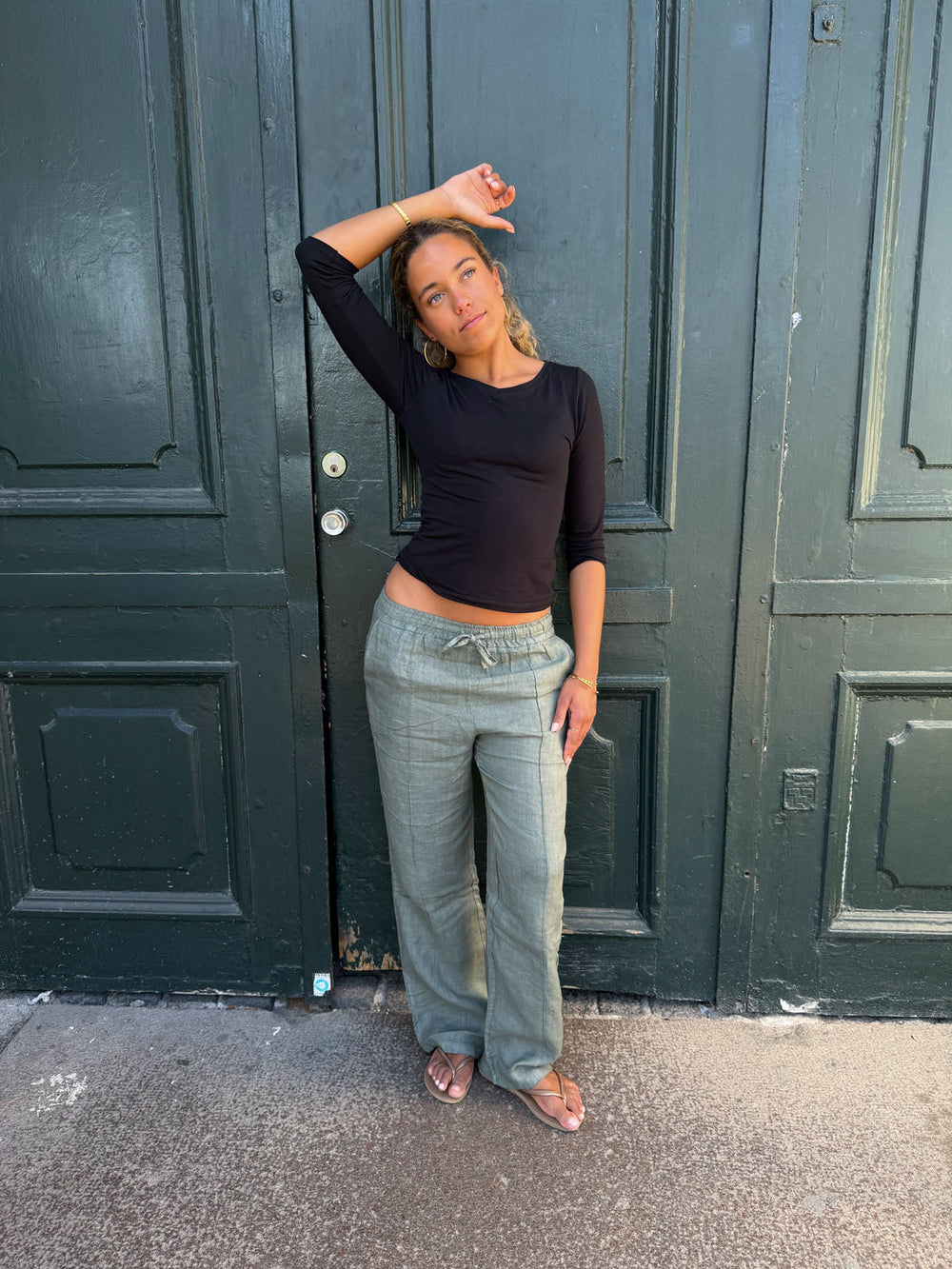 Signe linen pants - Khaki