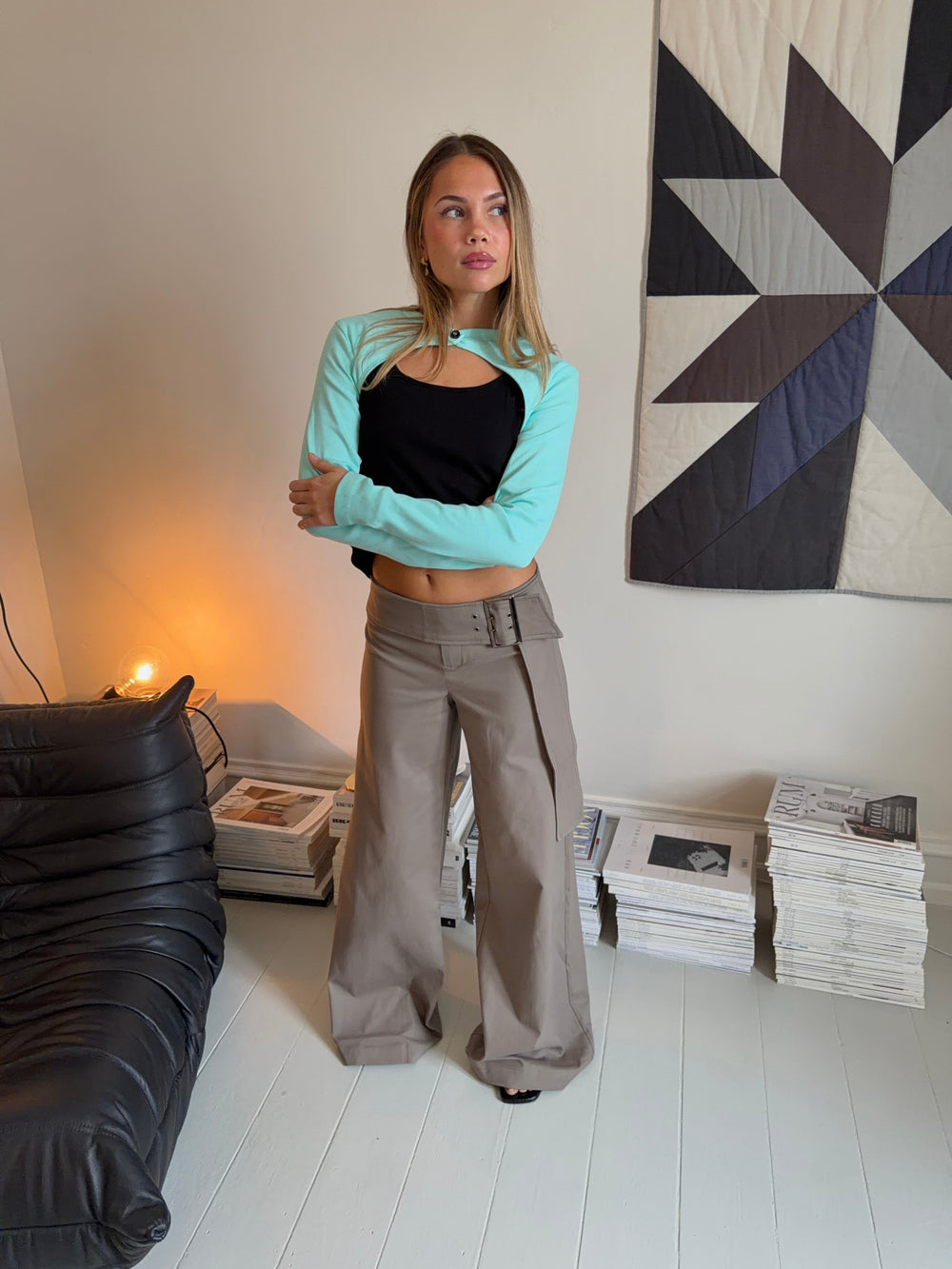 Tabea pants with belt - Taupe