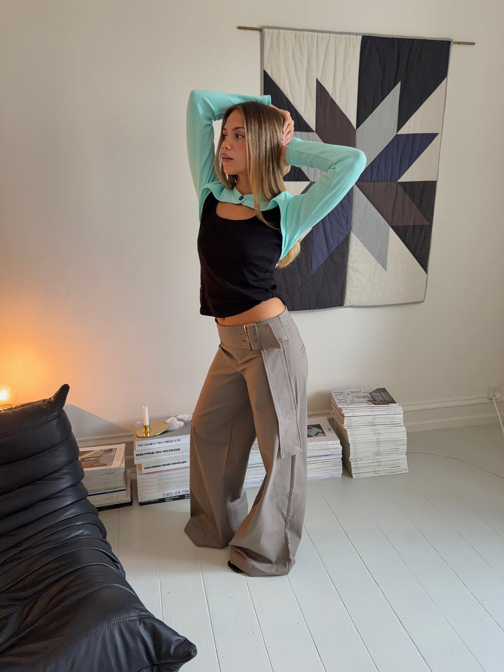 Tabea pants with belt - Taupe