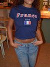 "France" baby tee - Navy