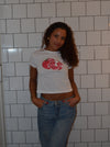 "Pomegranate" baby tee - White