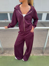 Katinka zip up hoodie - Dark purple