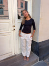 Hilja stribed linen pants - beige