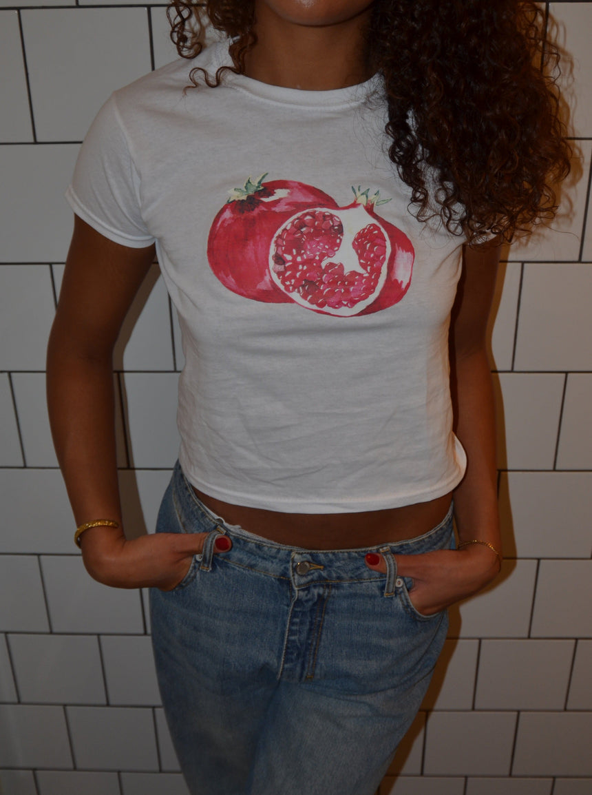"Pomegranate" baby tee - White