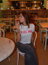 "Kiss me" baby tee - White