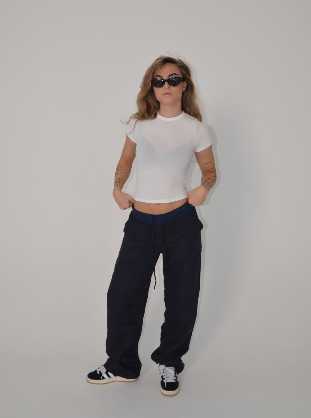 Angel linen pants - navy