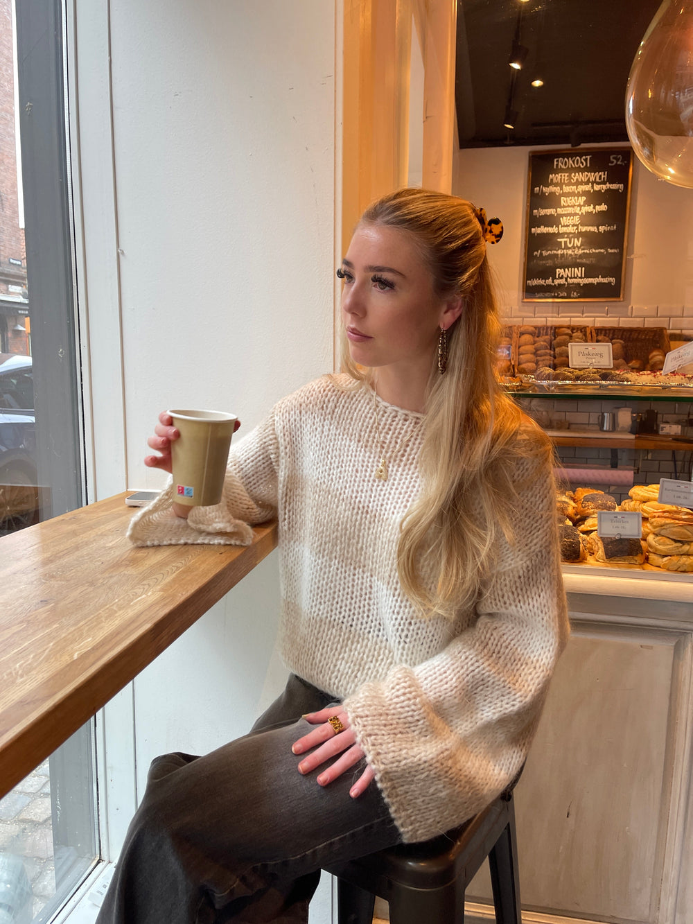 Manda striped knit - Beige/white