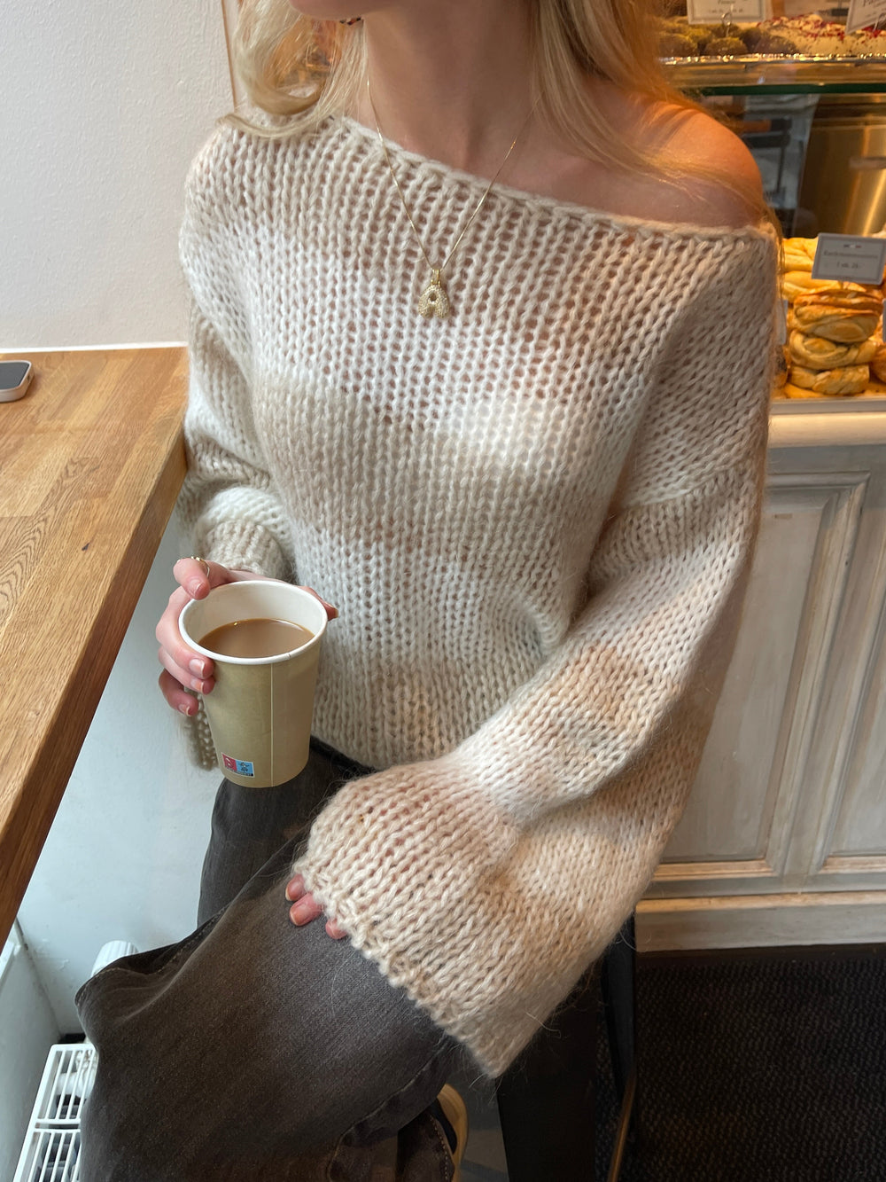 Manda striped knit - Beige/white