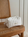 Honey small toiletry bag with dots - White/navy