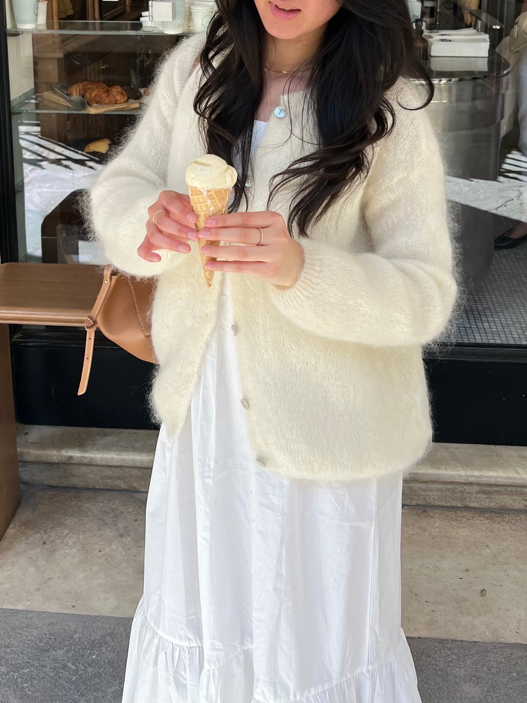Jamilla mohair cardigan - off white – Designbysi.se