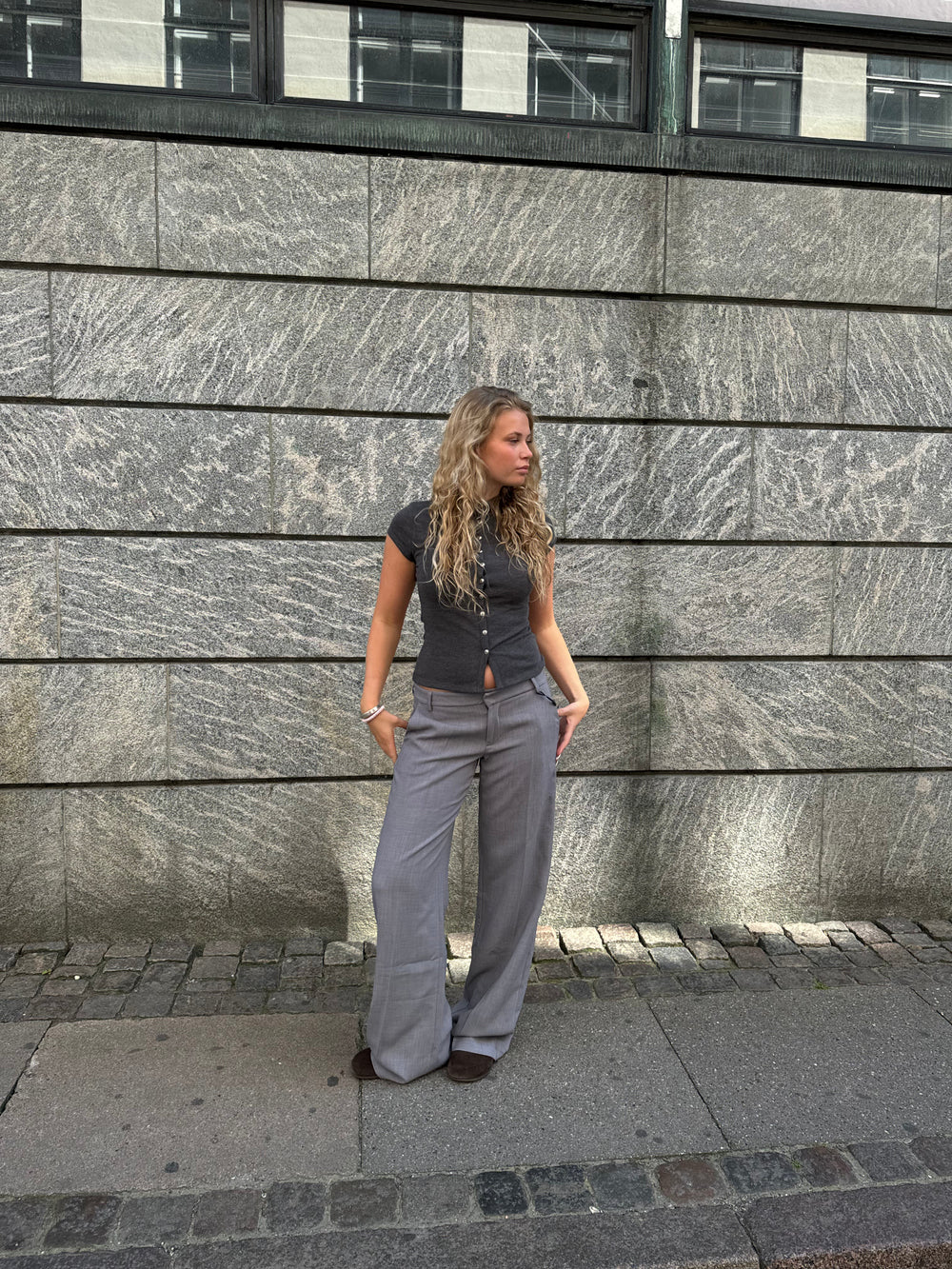Anna Olympia low waisted suit pants - Grey