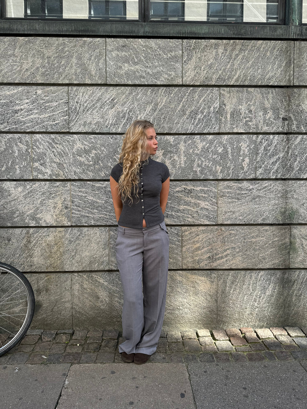 Anna Olympia low waisted suit pants - Grey