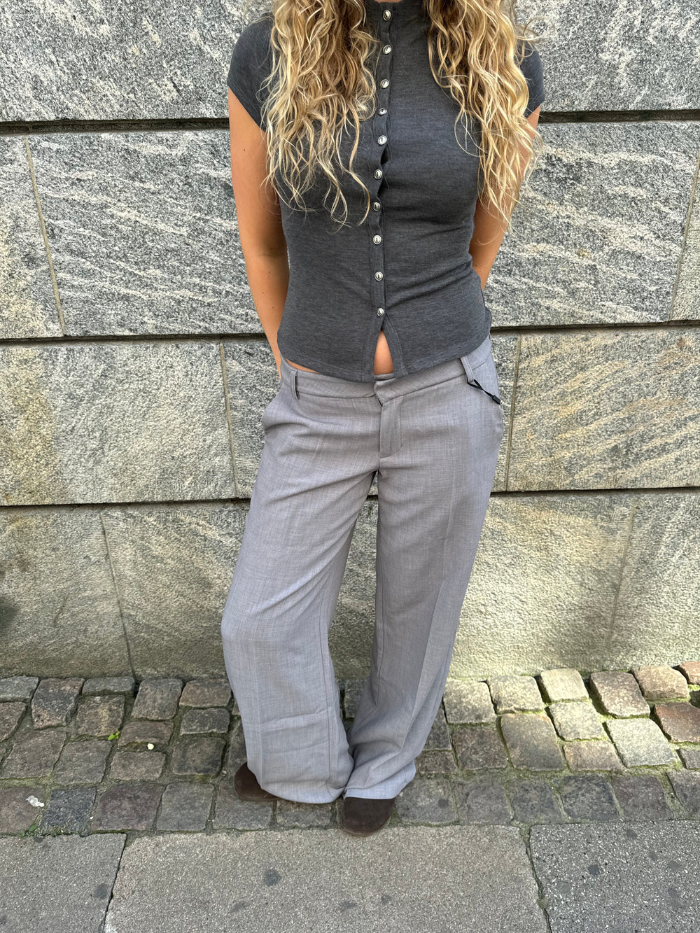 Anna Olympia low waisted suit pants - Grey