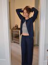 Callie satin cardigan - Navy