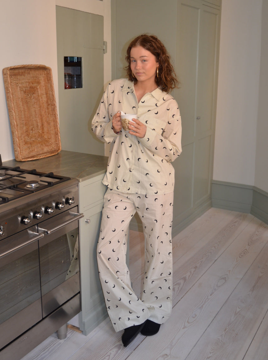 Kyla pajamas pants with moons - Beige