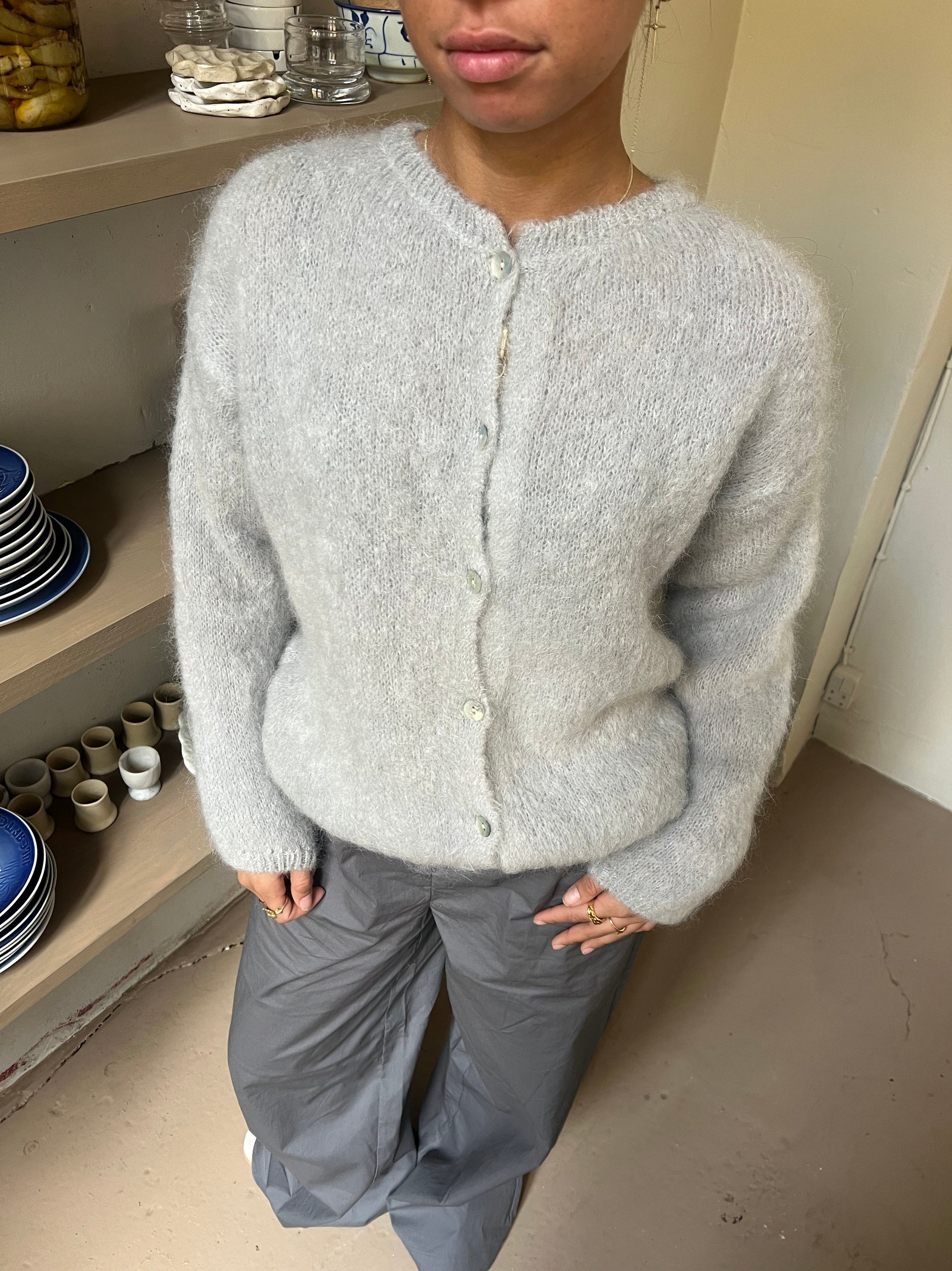 Grey mohair cardigan store
