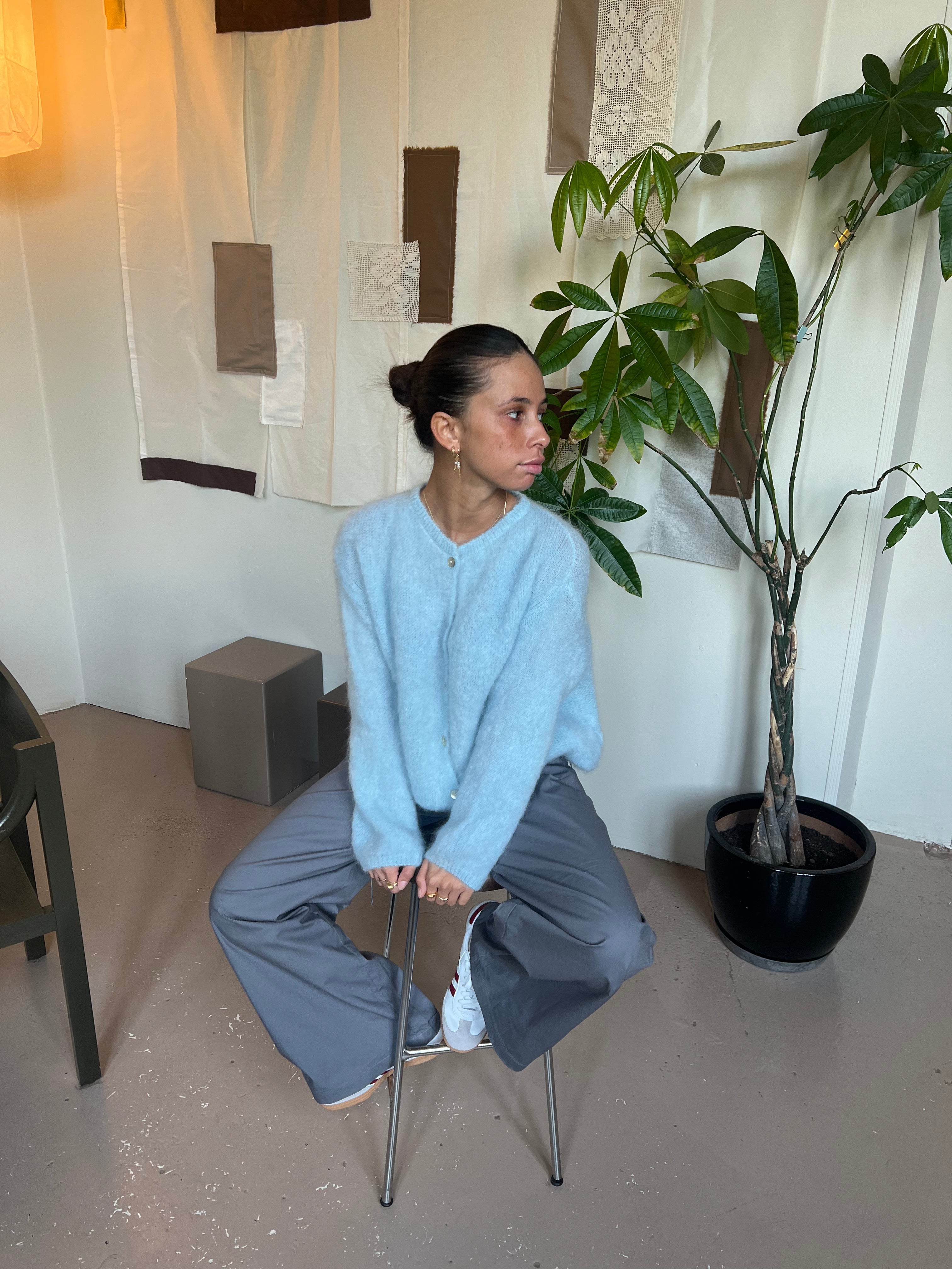 Jamilla mohair cardigan - Light blue – Designbysi.se