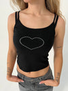 Ila rhinestone strap top - Black