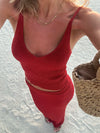 Malie glitter tank top - Red
