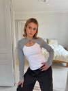 Tayla layered blouse - White/grey