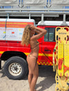 Oceana bikini with zigzag print – Orange/yellow/beige