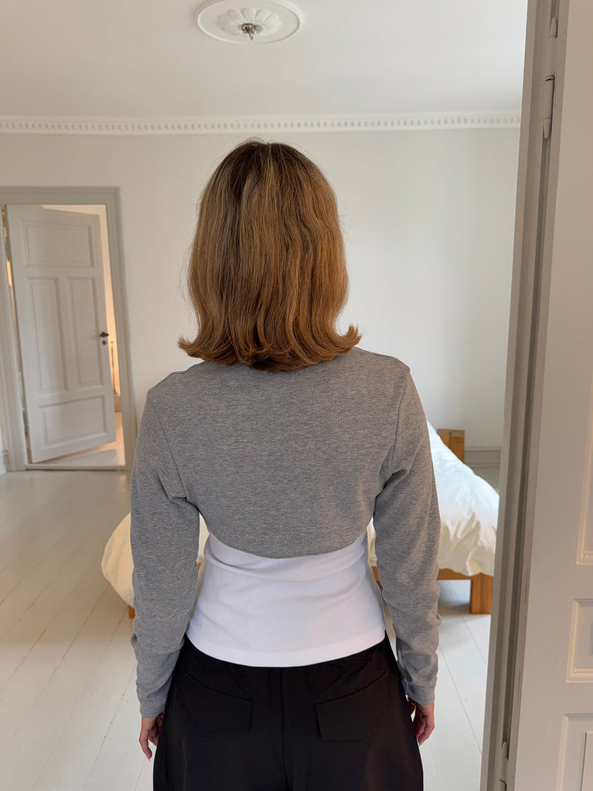Tayla layered blouse - White/grey