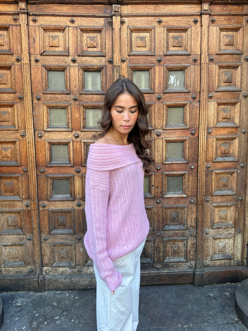 Elinor off shoulder knit - Pink