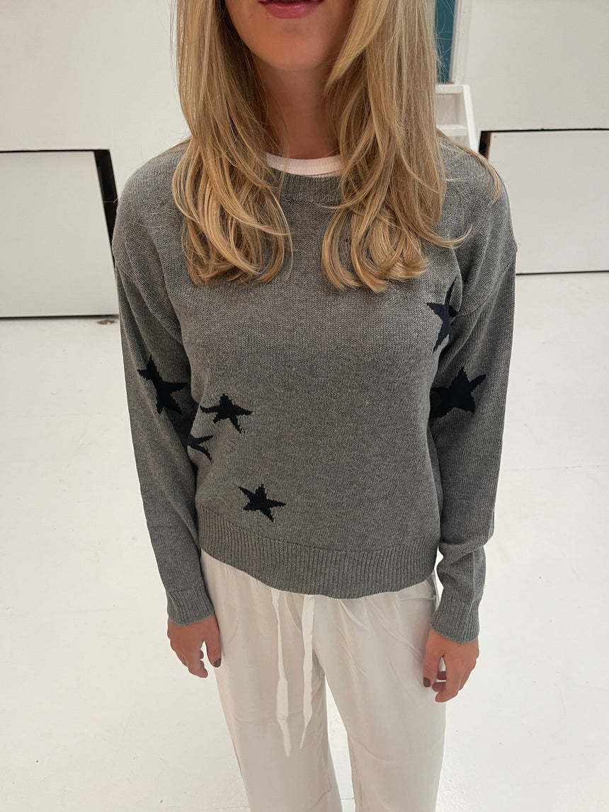 Ellery star pullover - Grey/Navy