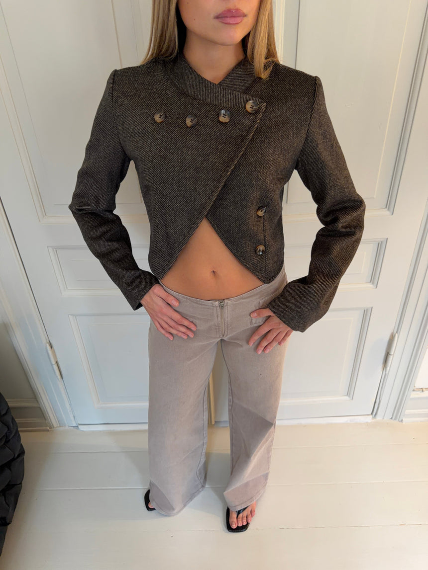 Renata asymmetric blazer - Dark brown