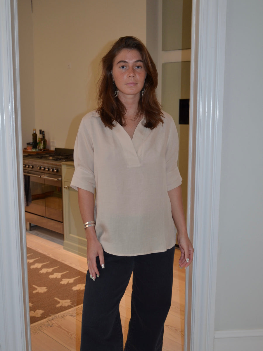 Ria linen blouse - Beige