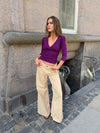 Johanne jeans with wide legs - Sand