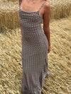 Marisola dress with polka dots – Khaki/Pink