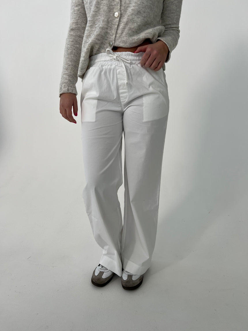 Lucille Pants with drawstring closure - White