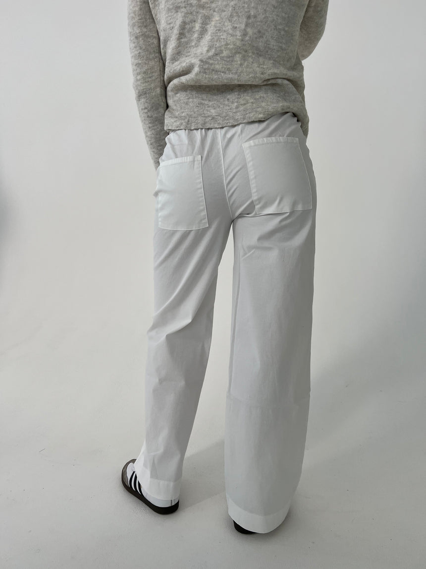 Lucille Pants with drawstring closure - White
