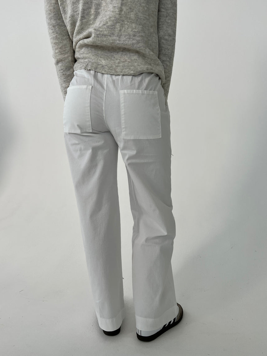 Lucille Pants with drawstring closure - White