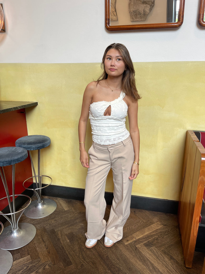 Britney low waisted suit pants - Beige