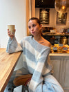Manda striped knit - Light blue/white